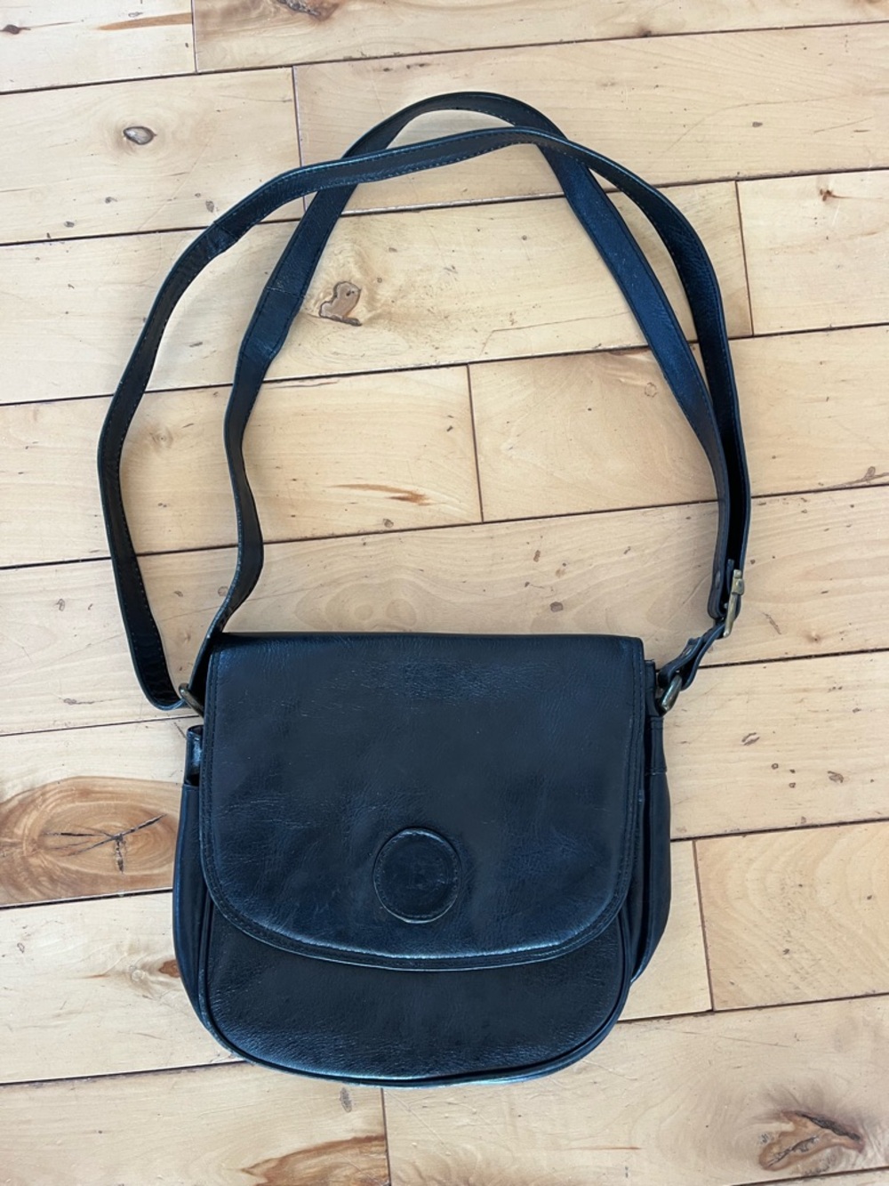 Classic Black Leather Crossbody Bag - Shoulder Bag